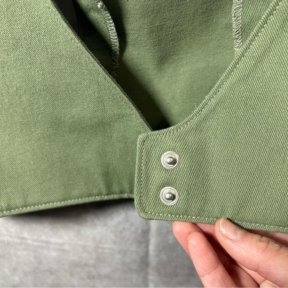 Head of State NWT sz LARGE Green Cutout Denim Crop Top Vest - Picture 9 of 10